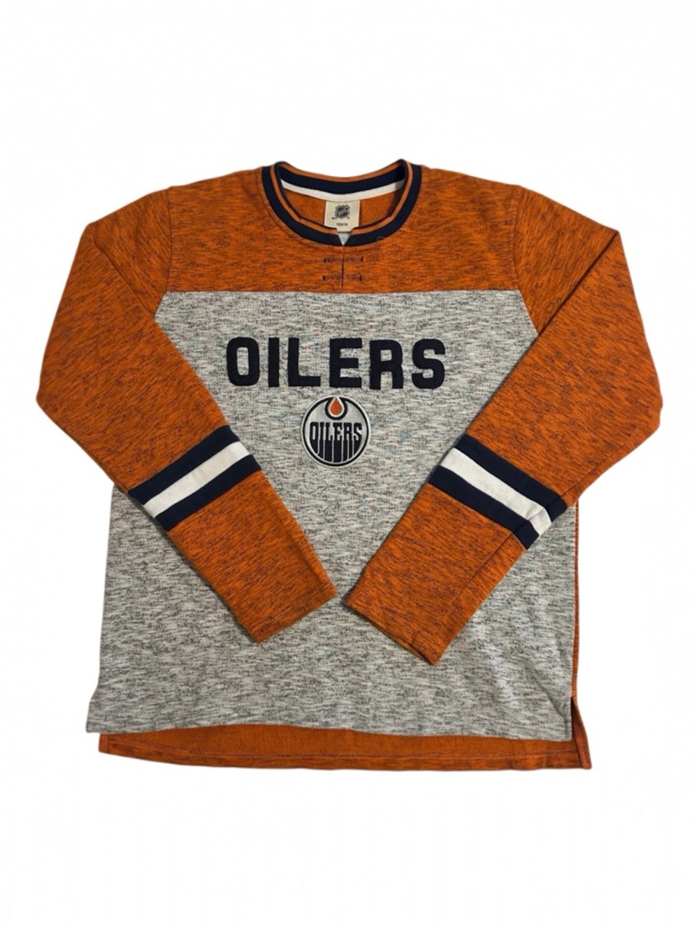 Edmonton Oilers Long Sleeve Shirt NHL Hockey Embroidered Logo Youth XL